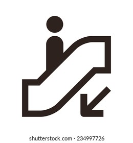 Escalator icon isolated on white background 