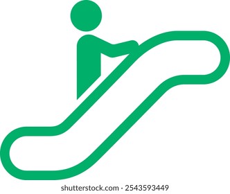 El icono de la escalera mecánica aislado sobre fondo blanco