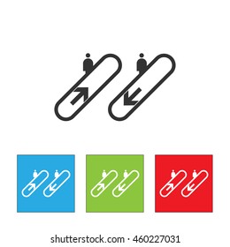 Escalator icon. Escalator logo isolated on white background. Flat vector illustration.