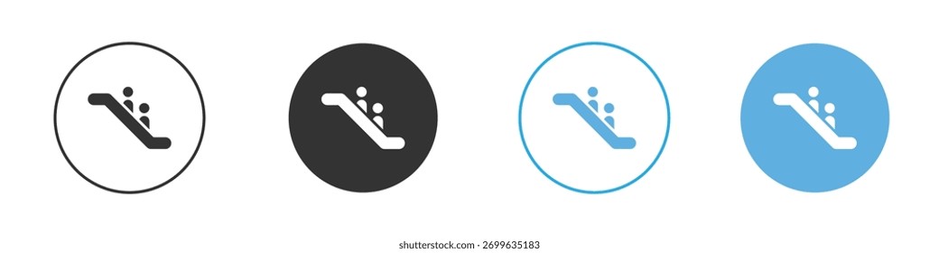 Conjunto de diseño de Plantilla de logotipo de icono de escalera mecánica