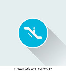 Escalator icon with long shadow