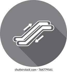 escalator icon with long shadow