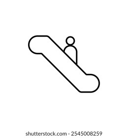 Escalator icon Outline set in black and white color