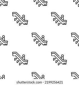 escalator icon pattern. Seamless escalator pattern on white background.