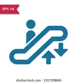 Escalator Icon. Professional pixel-aligned icon in glyph style.