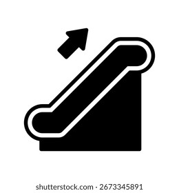 Icono De Escalera Mecánica Relacionado Con El Comercio, Las Compras Y El Centro Comercial, El Uso Para El Concepto Moderno, La Ui, El Web De La Ux Y El Desarrollo Del App.
