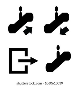 Escalator icon set
