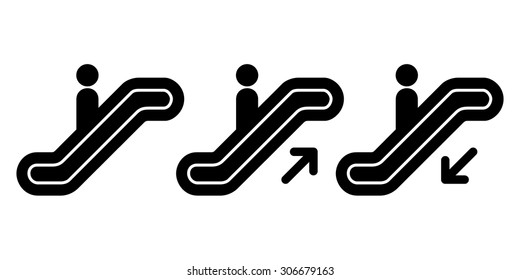 Escalator icon set