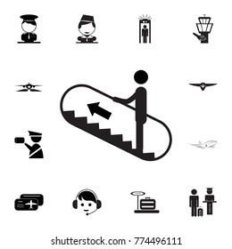 Escalator up Icon. Set of airport element icons. Premium quality aviation graphic design collection icons for websites, web design, mobile app on white background