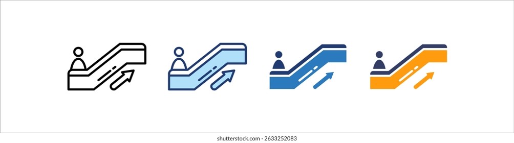 Escalador Para Cima Ícone Definir Coleção De Vários Estilos