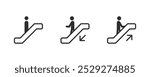 Escalator icon set. Escalator pictogram. Escalator Signs Set.