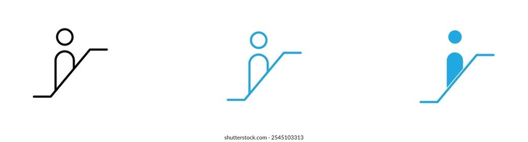 Escalator Icon Set Vector illustration in black