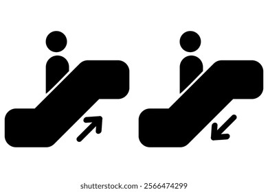 Escalator icon set . vector illustration.