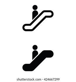Escalator icon set . Vector illustration
