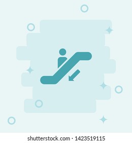 Escalator Icon. Simple icon, blue colored icon illustration.
