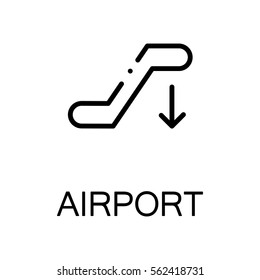 Escalator icon. Single high quality outline symbol for web design or mobile app. Thin line sign for design logo. Black outline pictogram on white background