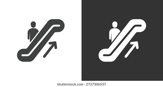 Symbol "Fahrtreppe nach oben". Symbol für durchgezogene Glyphenserie