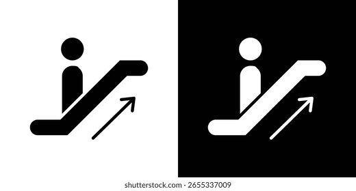 Escalator icon symbol collection. Flat vector stock illustration.