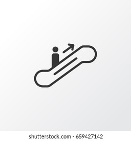 Escalator Up Icon Symbol. Premium Quality Isolated Moving Staircase Element In Trendy Style.