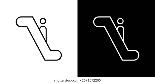 Escalator icon. Thin linear vectors pack