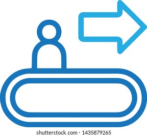 Escalator icon in trendy flat style isolated on white background. Escalator symbol. Vector illustration