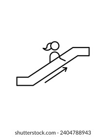 escalator icon, vector best line icon.