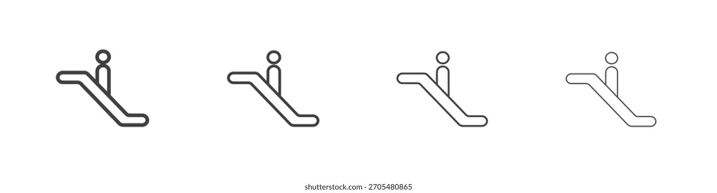 Escalator icon vector collection, illustration logo template in trendy thin line editable strokes style.