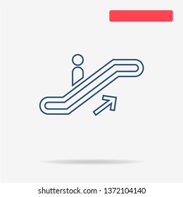 Escalator up icon. Vector concept illustration for design.