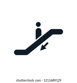 Escalator icon vector flat trendy logo style