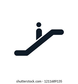 Escalator icon vector flat trendy logo style