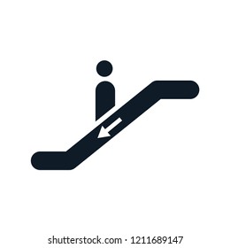 Escalator icon vector flat trendy logo style