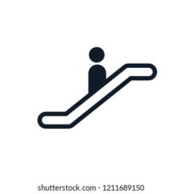 Escalator icon vector flat trendy logo style