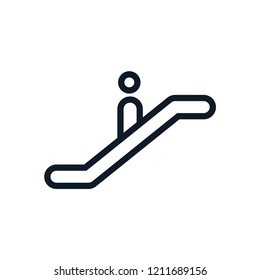 Escalator icon vector flat trendy logo style