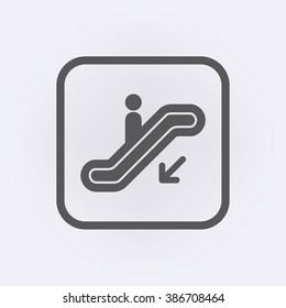 Escalator icon . Vector illustration