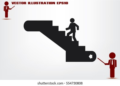 escalator icon vector illustration.