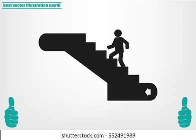 escalator icon vector illustration EPS 10