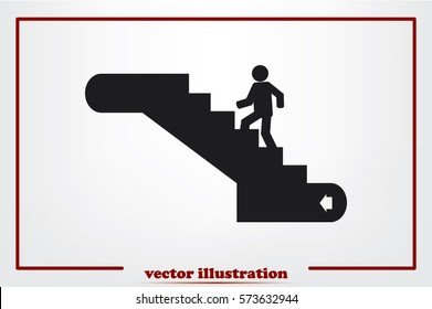 escalator icon vector illustration EPS 10