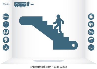 escalator icon vector illustration EPS 10