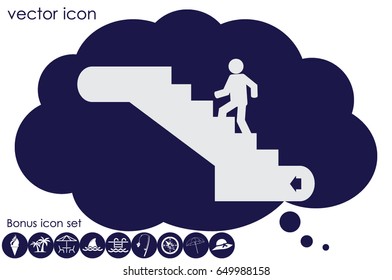 escalator icon vector illustration EPS 10