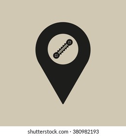 escalator  icon, vector illustration. Flat design style