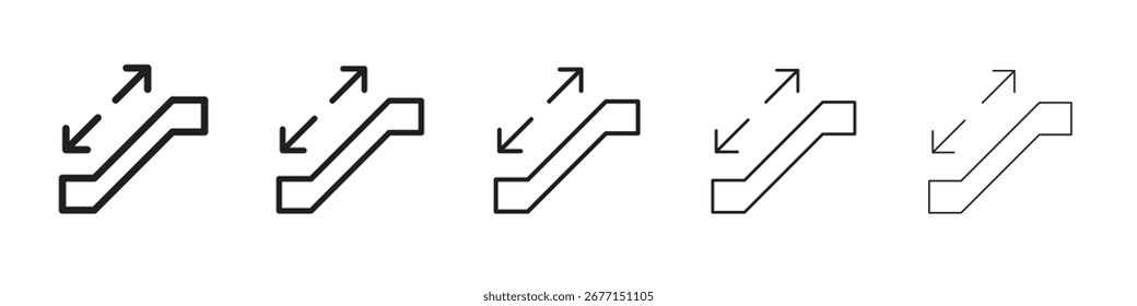 Ilustración vectorial del icono de la escalera mecánica aislada