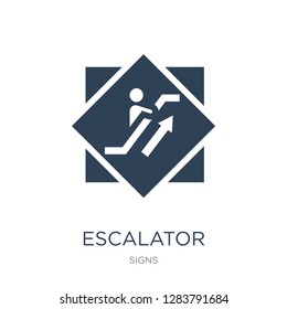 escalator icon vector on white background, escalator trendy filled icons from Signs collection, escalator vector illustration