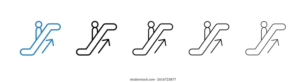 Escalator icons collection vectors for web ui
