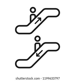 Escalator icons. Simple flat design. Isolate on white background.