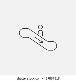 escalator Iline icon, outline vector logo illustration, linear pictogram isolated on white