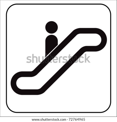 Escalator Information signal icon, vector