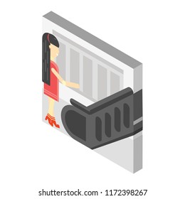 Escalator isometric left top view 3D icon