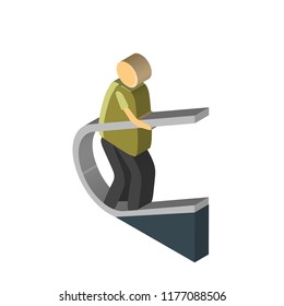 Escalator isometric left top view 3D icon