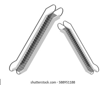 Escalator Isometric Vector, right and left side