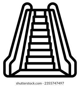 Escalator line icon, airlines concept, airport escalator vector sign on white background, escalator control outline style for mobile concept and web design. Vector graphics